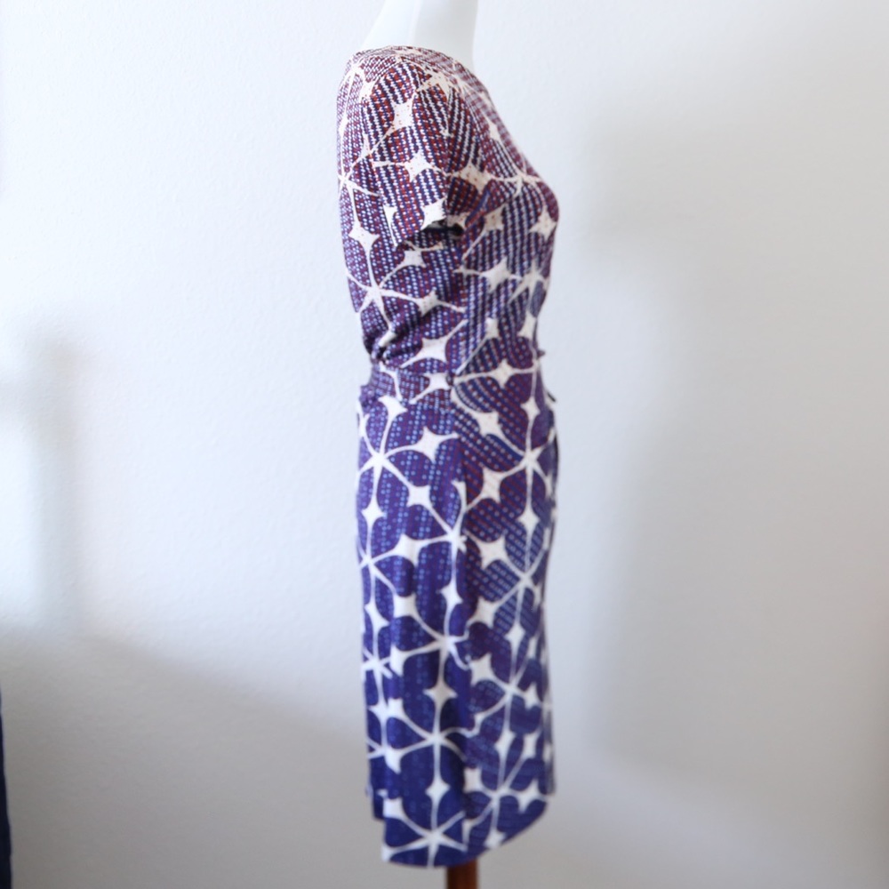 Diane von Furstenberg DvF Zoe Dress Blue White Size 4 - Picture 5 of 10